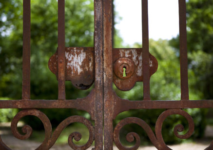 Rusty gate in a park